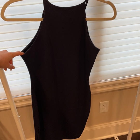 Navy mini asymmetrical high neck dress - Picture 5 of 5